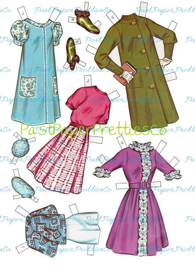 Vintage Paper Dolls Sally and Jane with Clothes and Hair-dos 1964 Printable PDF Instant Digital Download 2 Pretty Teen Girls Best Friends