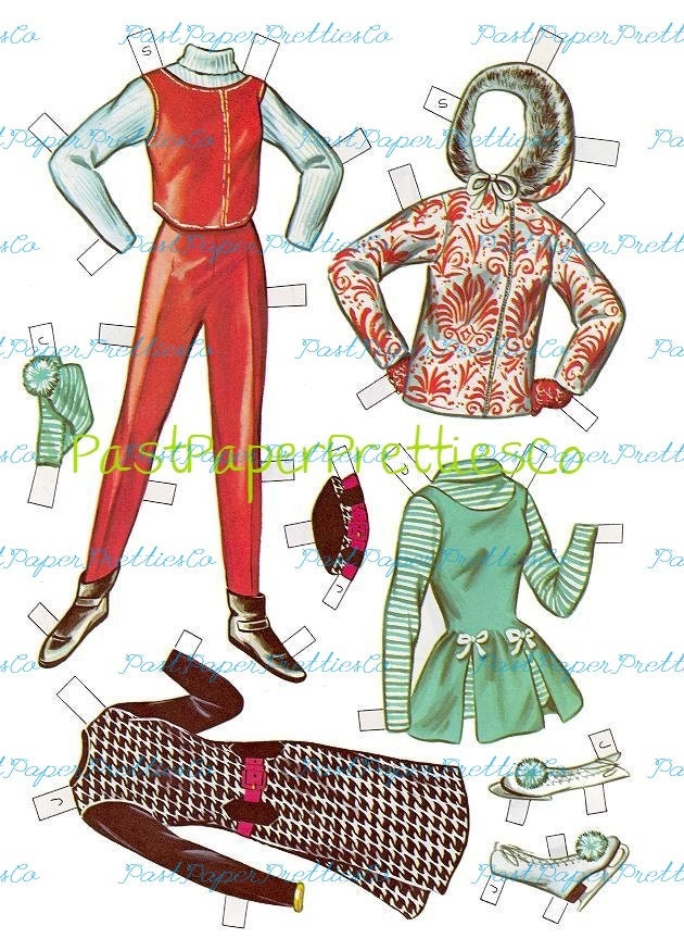 Vintage Paper Dolls Sally and Jane with Clothes and Hair-dos 1964 Printable PDF Instant Digital Download 2 Pretty Teen Girls Best Friends