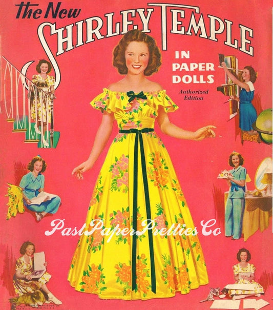 Vintage The New Shirley Temple in Paper Dolls Book 1942 Printable PDF Instant Digital Download TV Movie Star Teen Actress Starlet Clipart