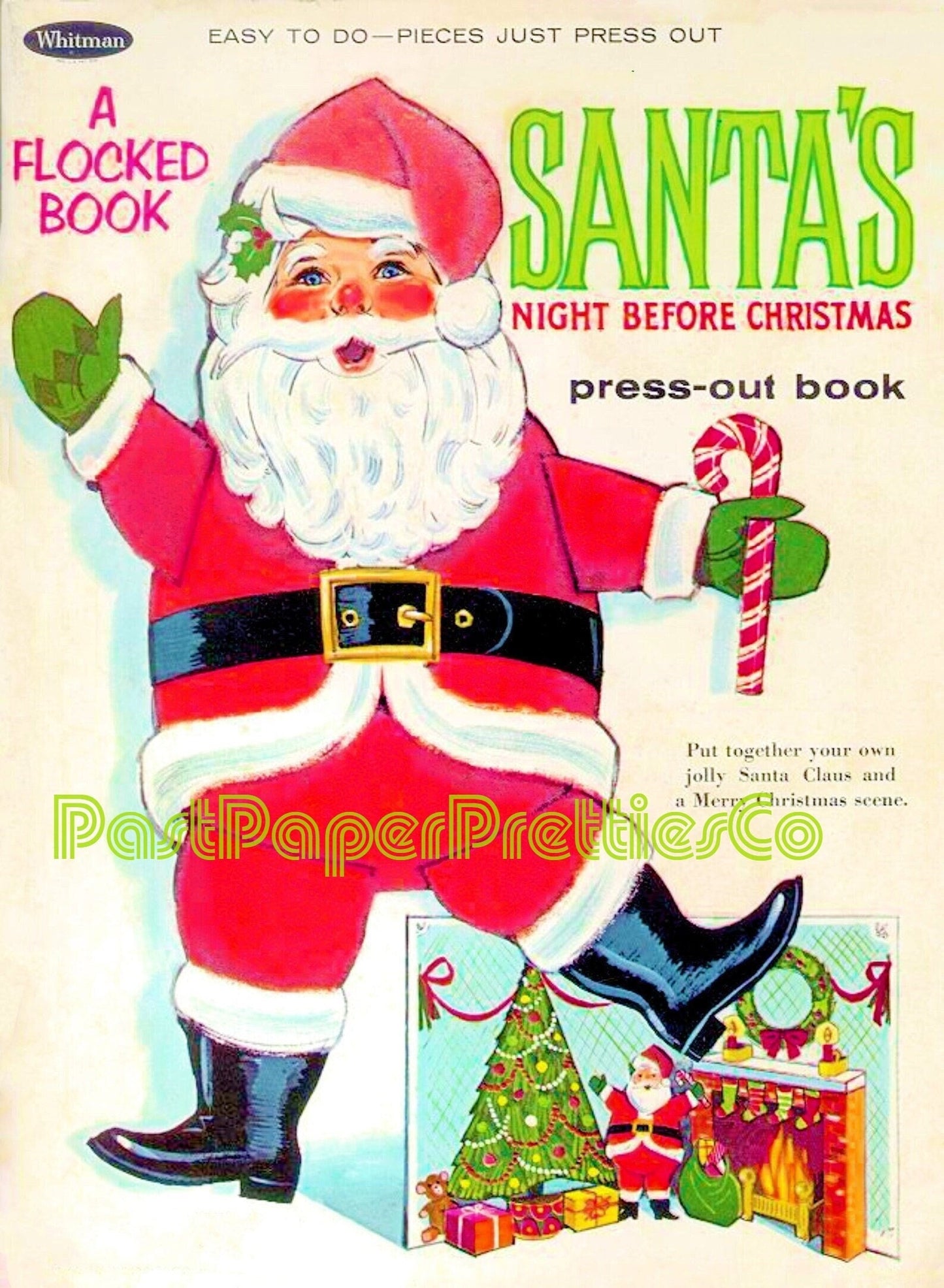 Vintage Printable Santa's Night Before Christmas Press-out Book Playbook Playset Holiday Scene PDF Instant Digital Download Activity Crafts