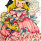 Vintage Pretty Parasol Girl Printable Greeting Card Image c. 1940s Instant Digital Download Cute Kitsch Southern Belle Clip Art