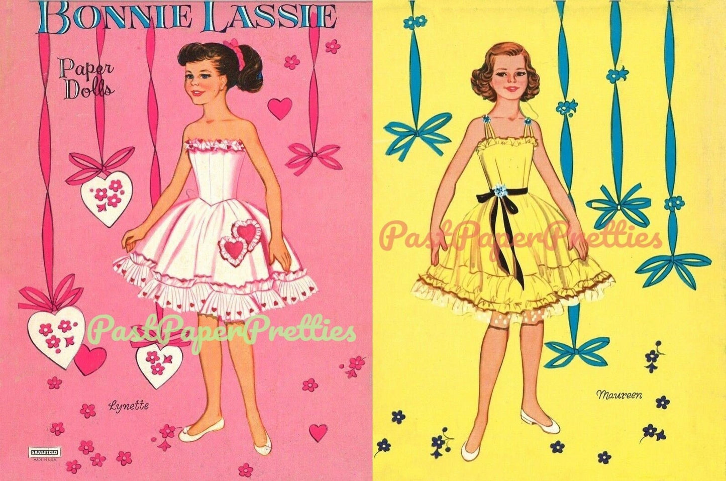 Vintage Paper Dolls Bonnie Lassie Pretty Young Ladies 1940s Printable PDF Instant Digital Download 2 Kitsch Cute Friends Girls