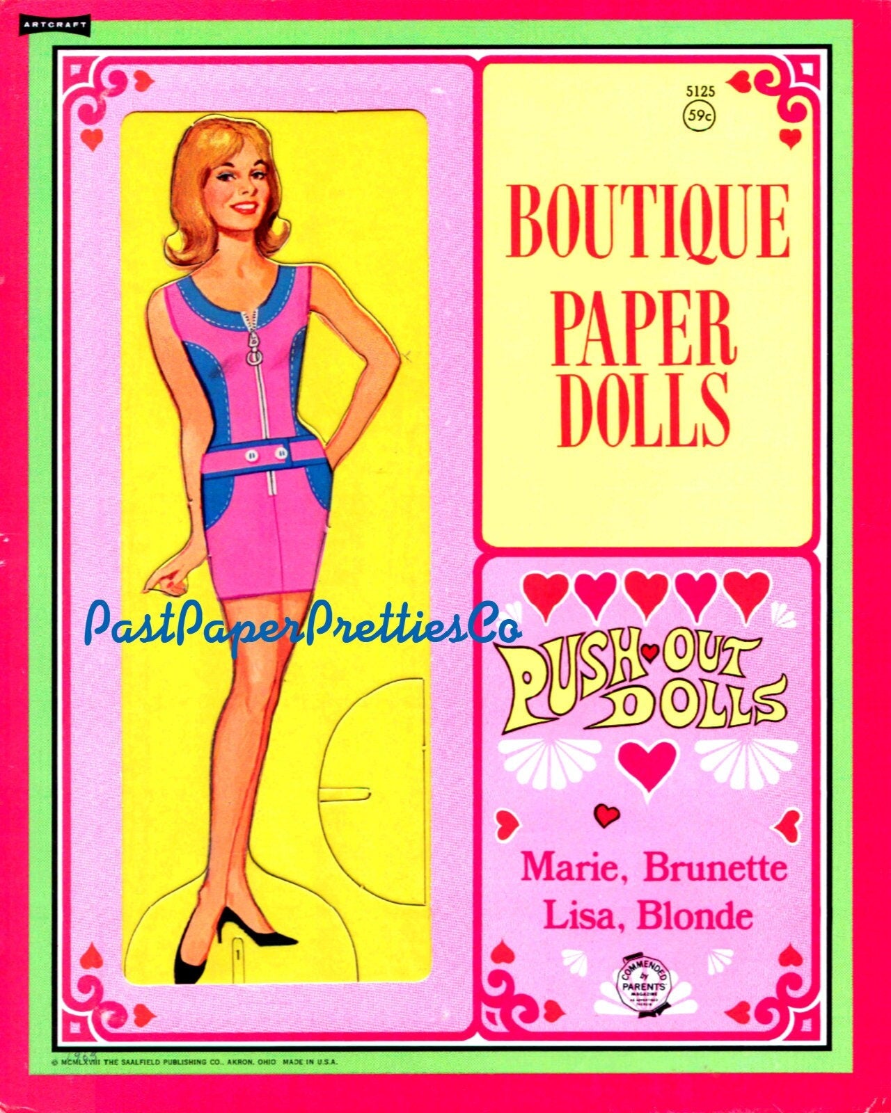 Vintage Boutique Paper Dolls Sixties Fashion Models 1968 PDF Printable Instant Digital Download Mod Bohemian Pretty Gals Ladies