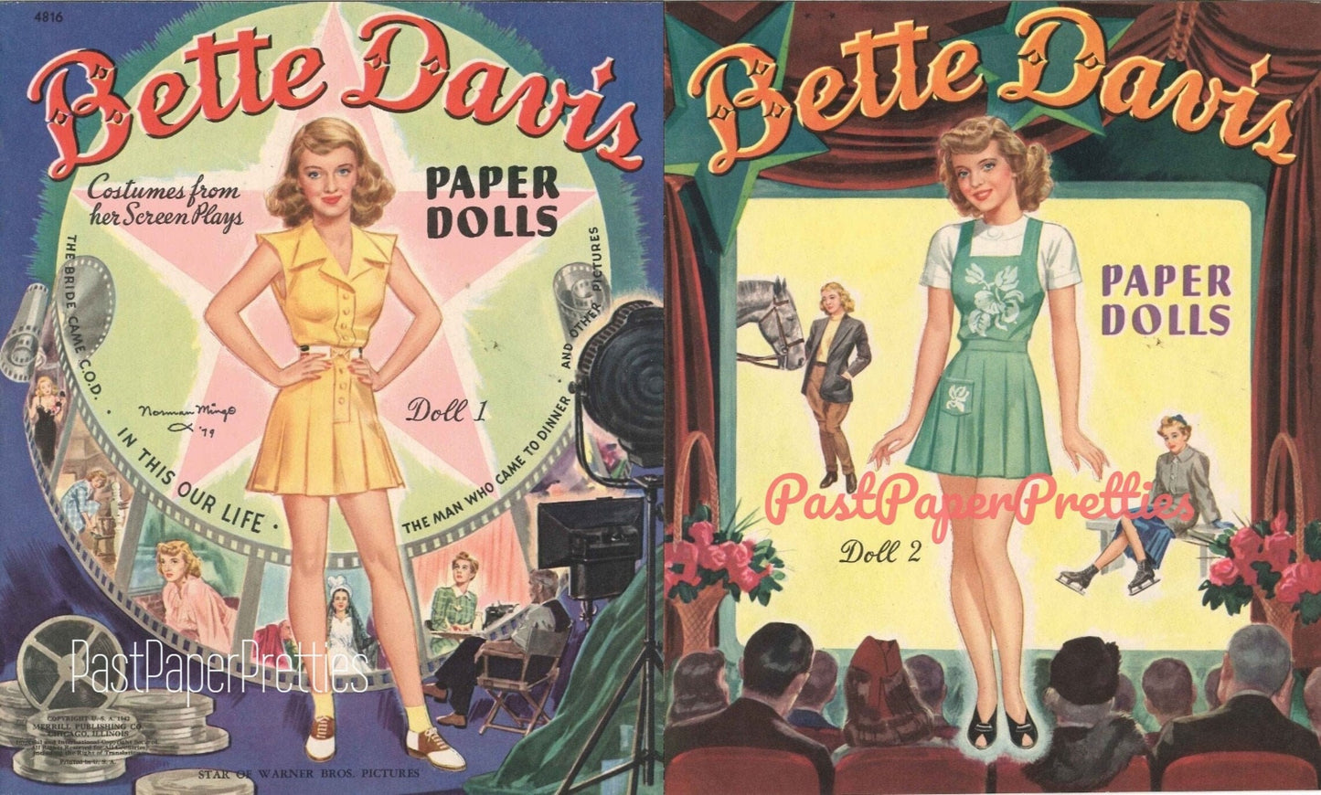 Vintage Movie Star Paper Dolls Bette Davis 1942 PDF Printable Instant Digital Download Pretty Hollywood Actress Starlet Doll Clip Art