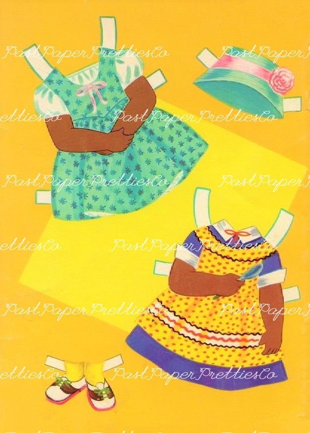 Vintage Paper Dolls Pretty Susan African American Girl Cutout Book 1960s Printable PDF Instant Digital Download Cute Black Girl & Outfits