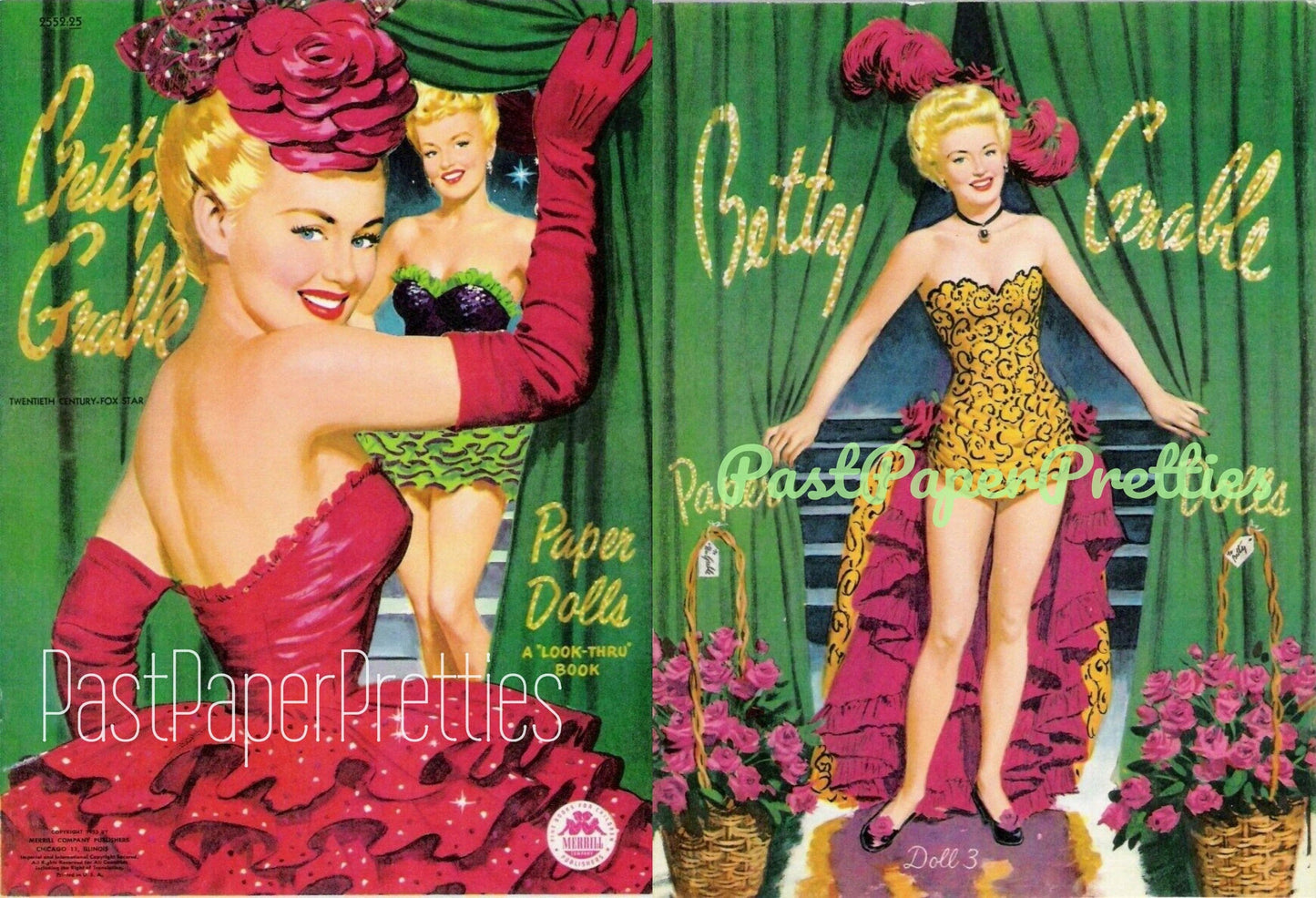 Vintage Movie Star Paper Dolls Betty Grable c. 1953 Printable PDF Instant Digital Download Hollywood Star Starlet Clip Art