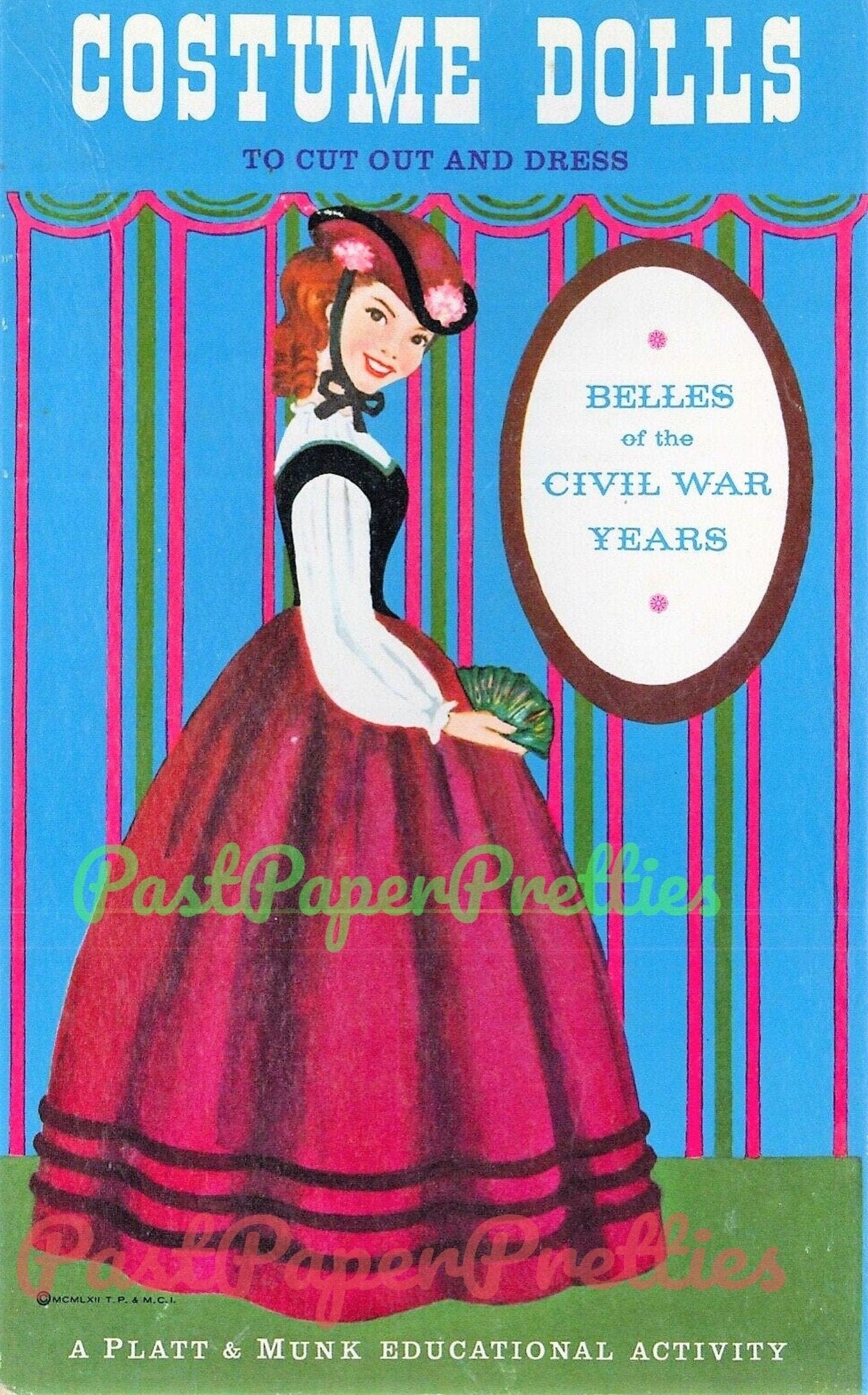 Vintage Paper Dolls Costume Dolls Belles of the Civil War Years c. 1960 PDF Printable Instant Digital Download 4 Cute Southern Dolls