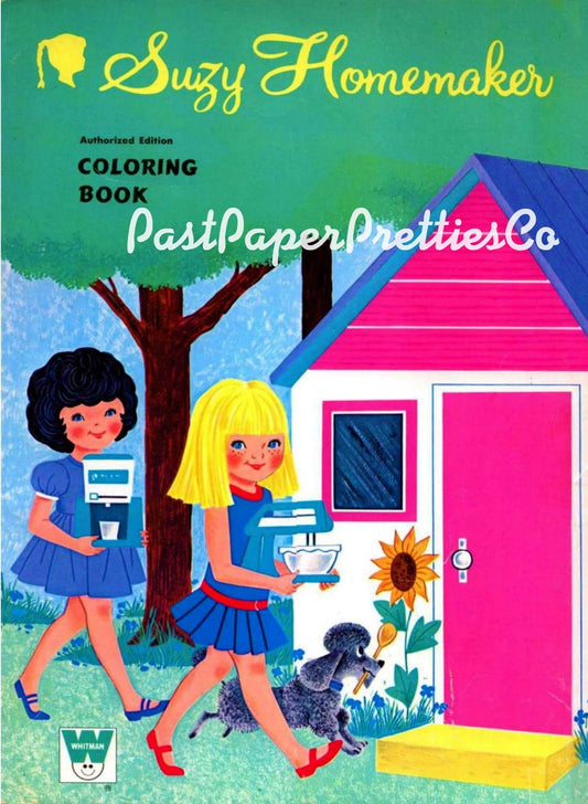 Vintage Printable Coloring Book Little Suzy Homemaker 1971 PDF Instant Digital Download Cute Girls Childhood Housekeeping Toys 125 Pages