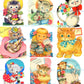 Vintage Printable Kitty Cat Happy Birthday Collage Sheets Fussy Die Cuts Retro Greeting Cards 36 Images PDF Instant Digital Download