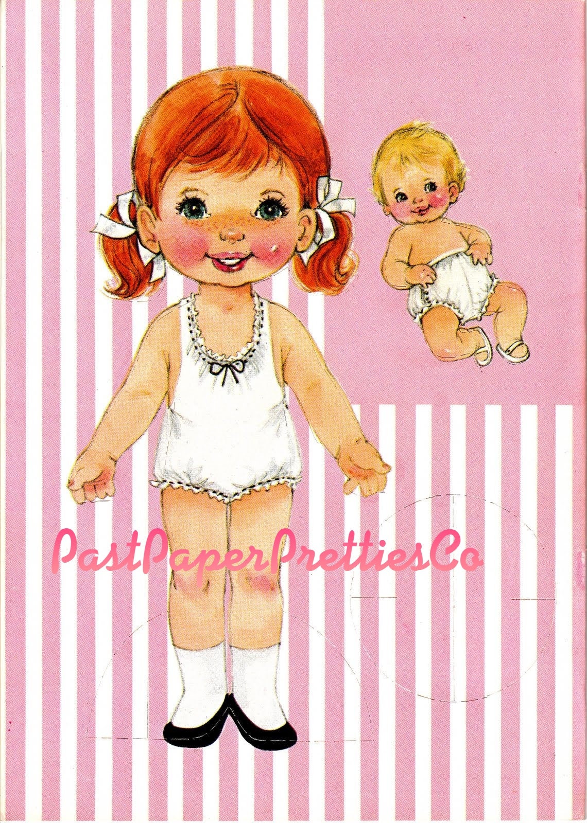 Vintage Paper Dolls Set Dolly and Me 1969 Printable PDF Instant Digital Download Kitsch Cute Little Girl and Her Toy Doll Clip Art