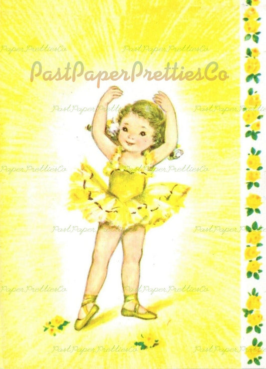 Vintage Printable Little Ballerina Girls Art Print Cards 3 Designs PDF Instant Digital Download 3 Cute Little Dancer Dancing Images Clipart