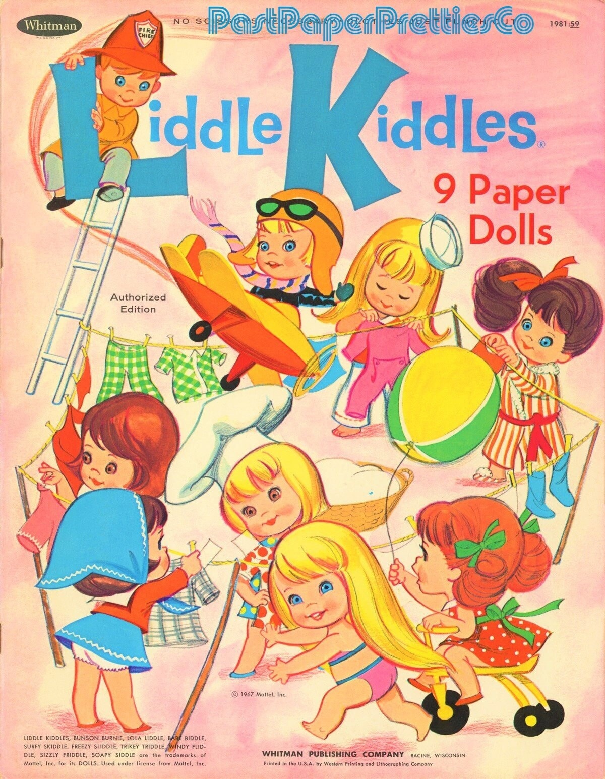 Vintage Liddle Kiddles 9 Paper Dolls Book 1967 Printable PDF Instant Digital Download Cute Childhood Toy Dolls Playset Clip Art