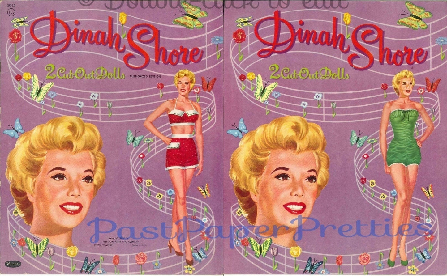 Vintage Movie Star Paper Dolls Dinah Shore 1954 Printable PDF Instant Digital Download Hollywood Starlet Clip Art