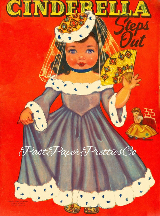 Vintage Paper Dolls Cinderella Steps Out c. 1948 Prince Charming Printable PDF Instant Digital Download Kitsch Fairy Tale Ephemera Clip Art