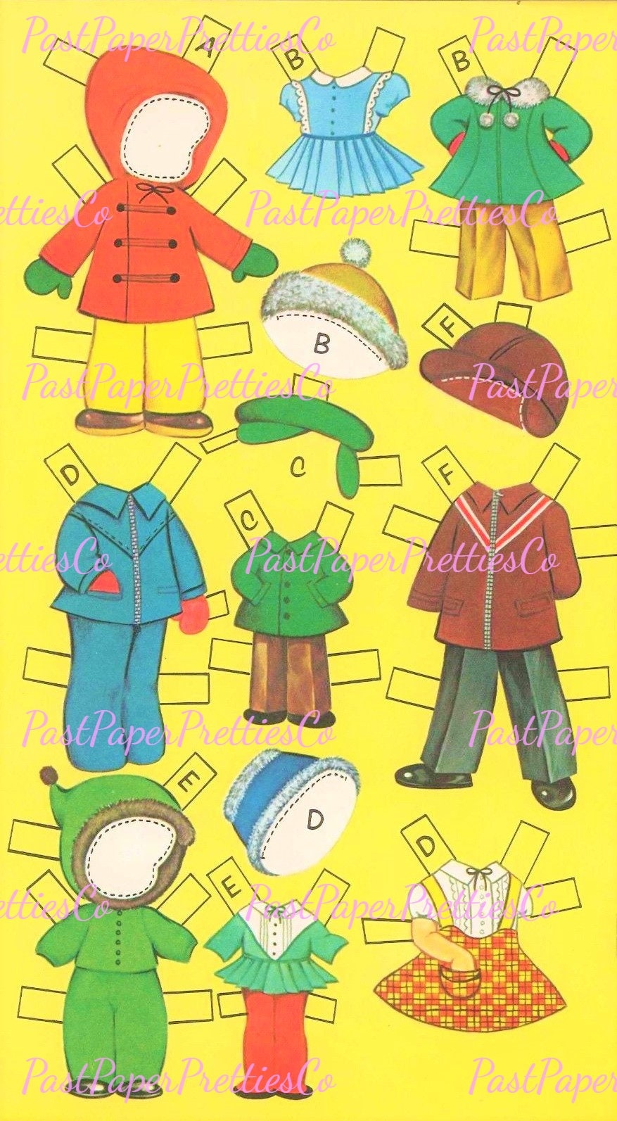 Vintage Paper Dolls A Dozen Cousins 12 Cute Stand Up Dolls circa 1960 Printable Instant Digital Download JPEG PDF