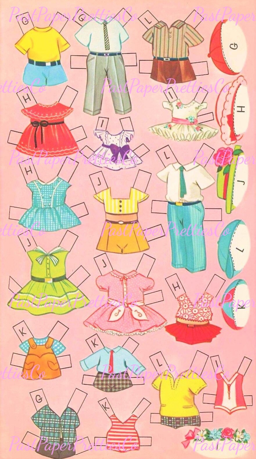 Vintage Paper Dolls A Dozen Cousins 12 Cute Stand Up Dolls circa 1960 Printable Instant Digital Download JPEG PDF