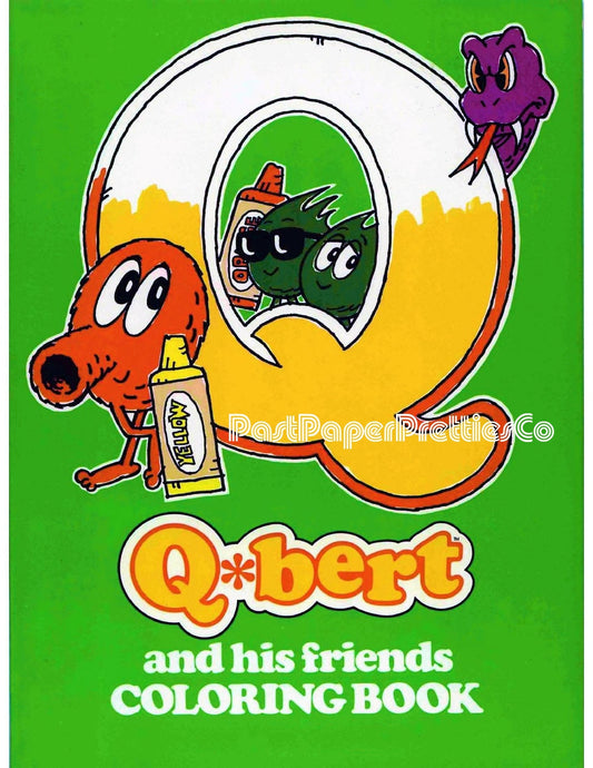 Vintage QBert Coloring Book Printable Q*Bert and His Friends Retro 80s Video Game PDF Instant Digital Download Q*Bert Clipart 65 Pages