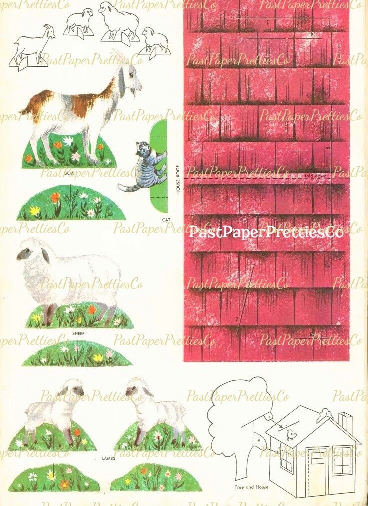 Vintage Paper Dolls TVs Lassie Playbook Push Outs Printable Farm Paper Craft Set PDF Instant Digital Download Retro Rough Collie Dog