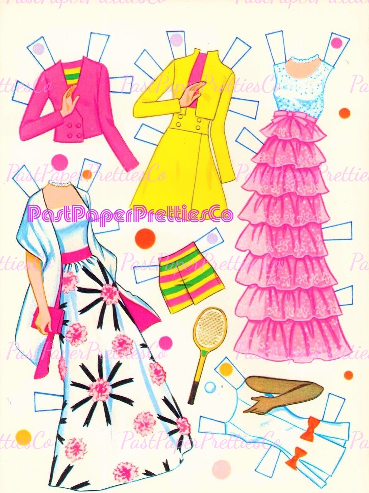 Vintage Paper Dolls World Of Barbie 1971 Printable PDF Instant Digital Download 11.5 Inch Toy Fashion Doll Seventies Clipart Z1