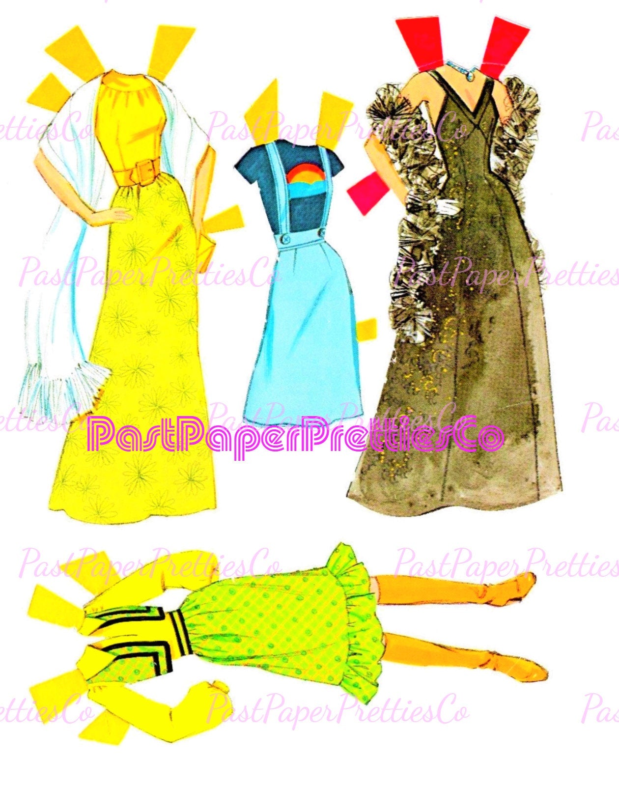 Vintage Paper Dolls Superstar Barbie 1977 Printable PDF Instant Digital Download Pretty Childhood Toy 11.5 Inch Fashion Doll Z1