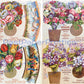 Vintage Printable Antique Flower Pots Bouquets Cut Out & Assemble Postcard Papercrafts PDF Instant Digital Download 12 Window Garden Oilette