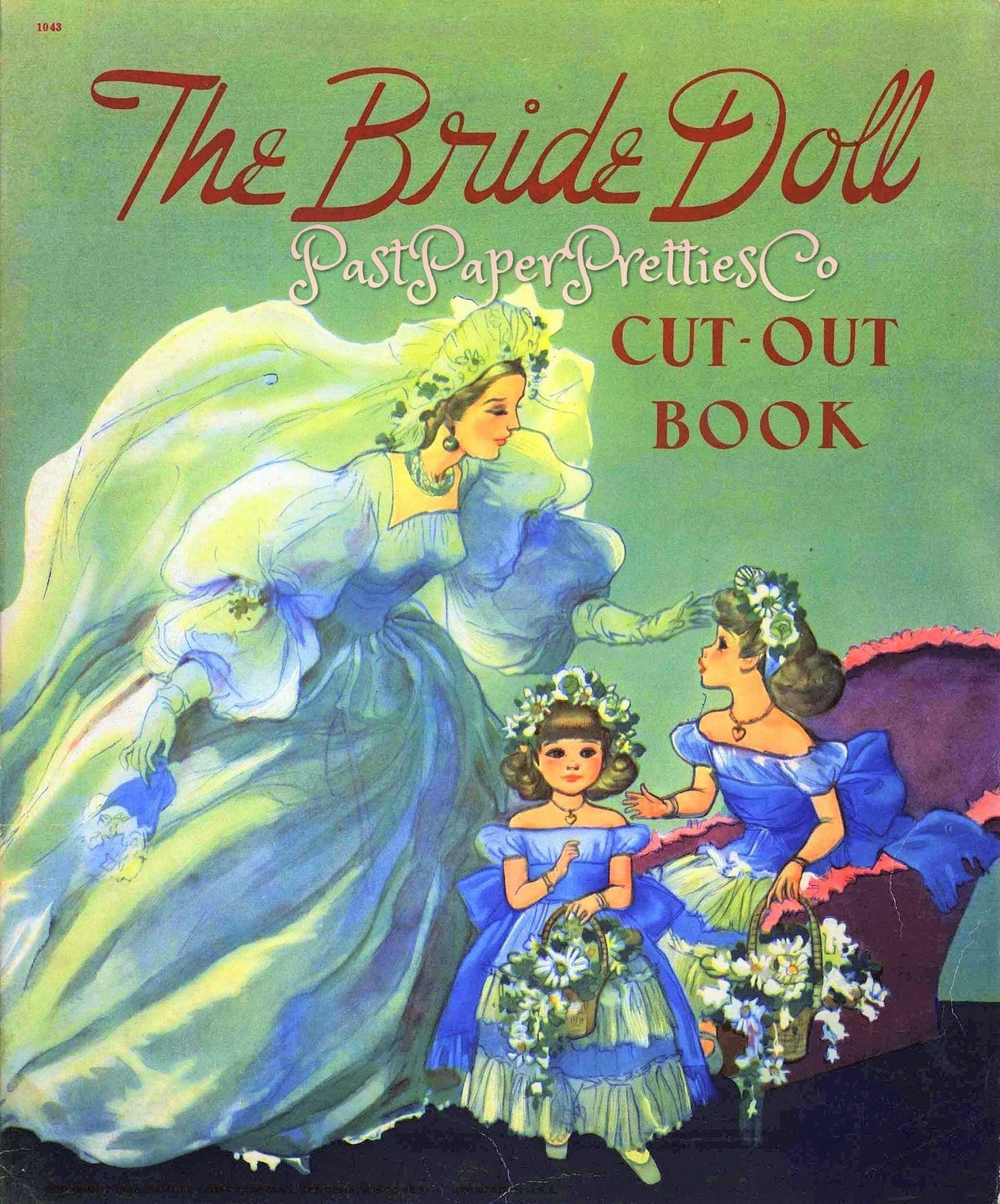 Vintage Paper Dolls The Bride Doll Cut-Out Book c. 1943 Printable PDF Instant Digital Download Beautiful Wedding Flower Girls Clip Art