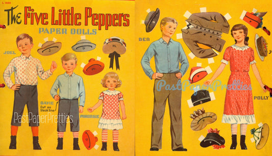 Vintage Paper Dolls The Five Little Peppers 1941 PDF Printable Instant Digital Download Cute Old Fashioned Family Dolls Clip Art