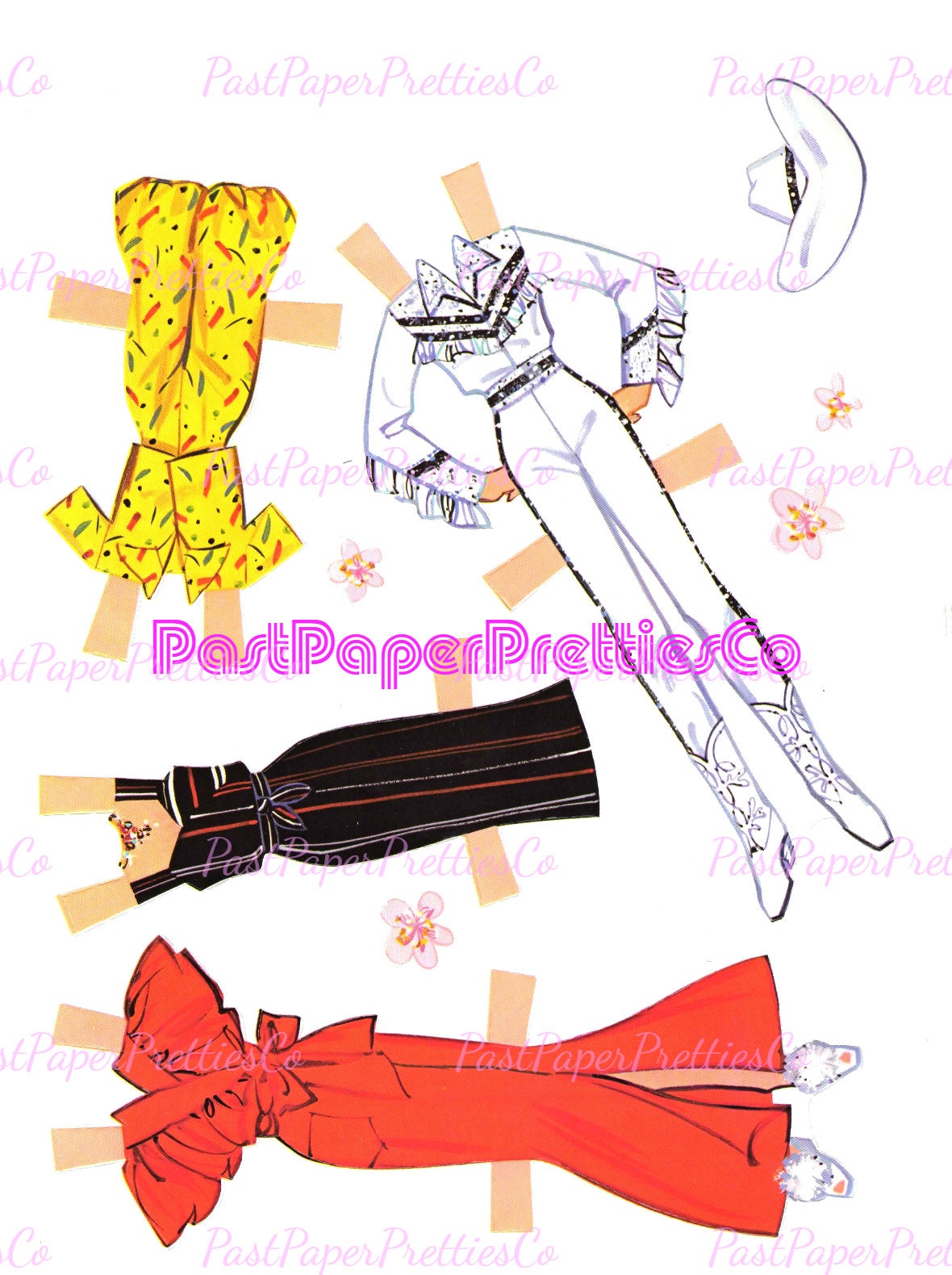 Vintage Barbie Paper Dolls Playset Pink and Pretty Fashion Show Playbook 1983 Printable PDF Instant Digital Download Eighties Toy Doll Z1