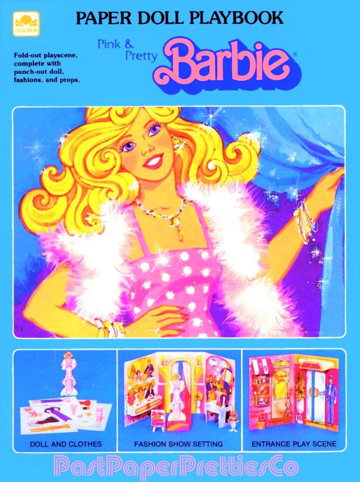 Vintage Barbie Paper Dolls Playset Pink and Pretty Fashion Show Playbook 1983 Printable PDF Instant Digital Download Eighties Toy Doll Z1