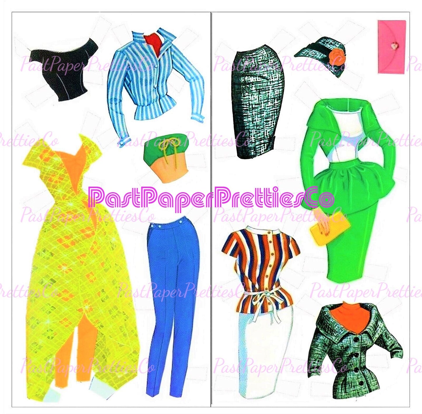 Barbie Paper Dolls 1963 Printable Vintage Blonde Ponytail PDF Instant Digital Download 11.5 Inch Toy Fashion Doll Costumes Accessories Z1