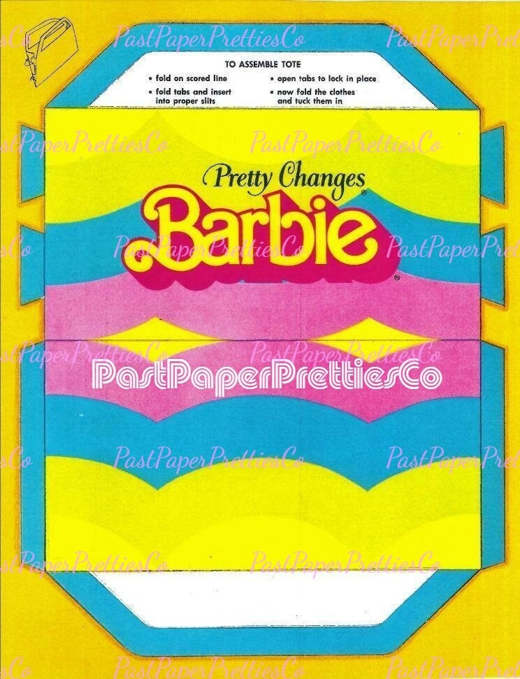 Vintage Paper Dolls Pretty Changes Barbie 1981 Printable PDF Instant Digital Download 80s Eighties Fashions 11.5 Inch Toy Doll Z1