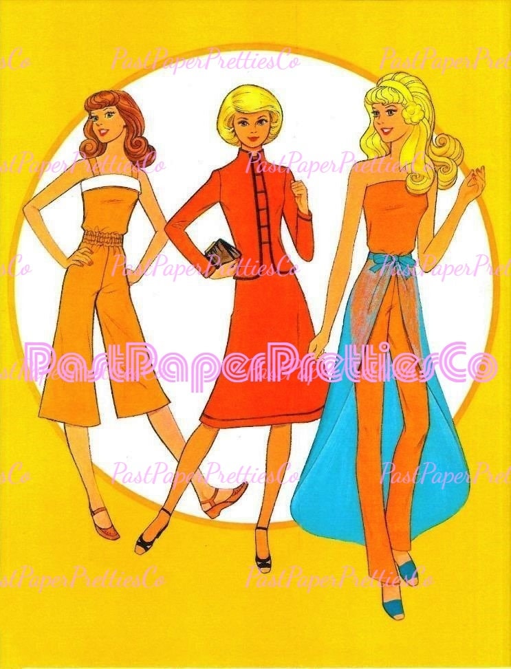 Vintage Paper Dolls Pretty Changes Barbie 1981 Printable PDF Instant Digital Download 80s Eighties Fashions 11.5 Inch Toy Doll Z1