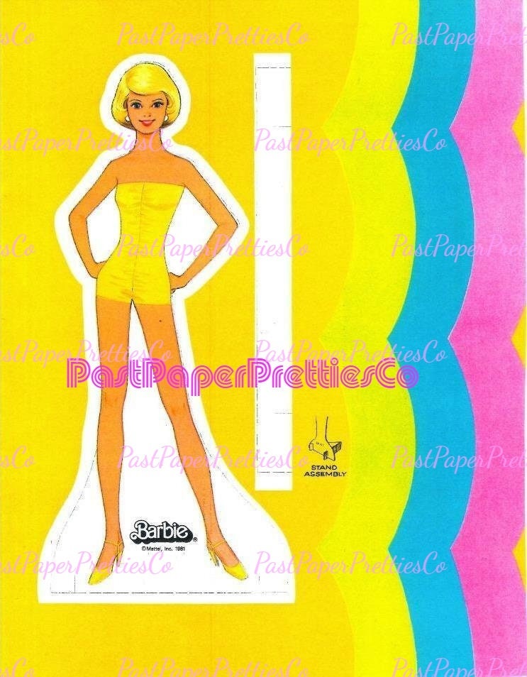 Vintage Paper Dolls Pretty Changes Barbie 1981 Printable PDF Instant Digital Download 80s Eighties Fashions 11.5 Inch Toy Doll Z1