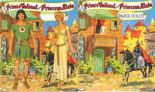 Vintage Paper Dolls Prince Valiant and Princess Aleta 1954 Printable PDF Instant Digital Download Royalty Royal Medieval Royal Clip Art