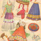 Vintage Fiesta Paper Dolls 1965 Printable PDF Instant Digital Download 6 Spanish Festival South American Party Clip Art