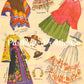 Vintage Fiesta Paper Dolls 1965 Printable PDF Instant Digital Download 6 Spanish Festival South American Party Clip Art