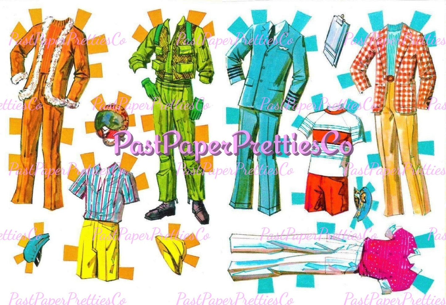 Vintage Paper Dolls Barbie's Friendship and Ken 1973 Printable PDF Instant Digital Download Retro 70s Fashions Clipart Z1