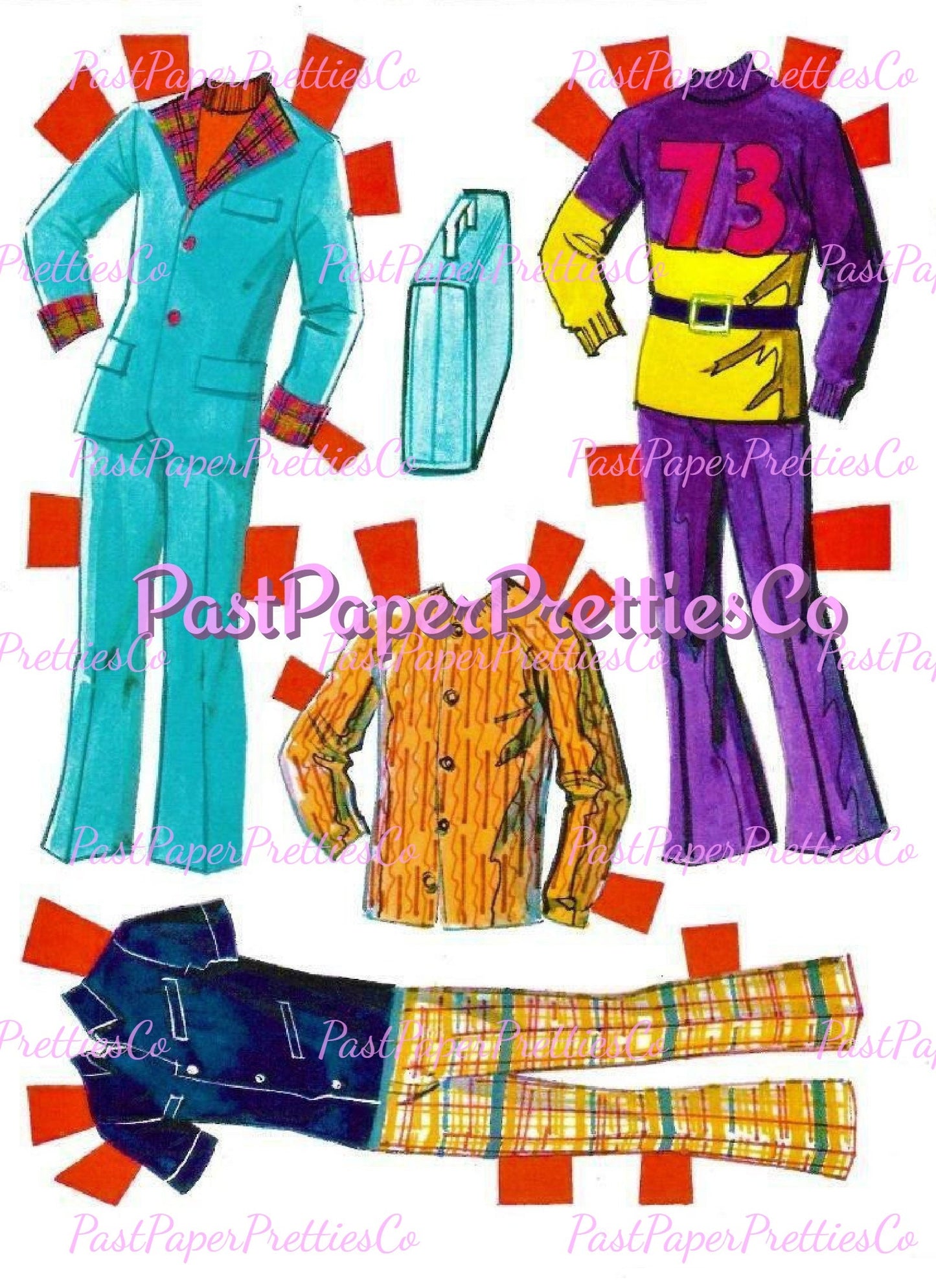 Vintage Paper Dolls Barbie's Friendship and Ken 1973 Printable PDF Instant Digital Download Retro 70s Fashions Clipart Z1