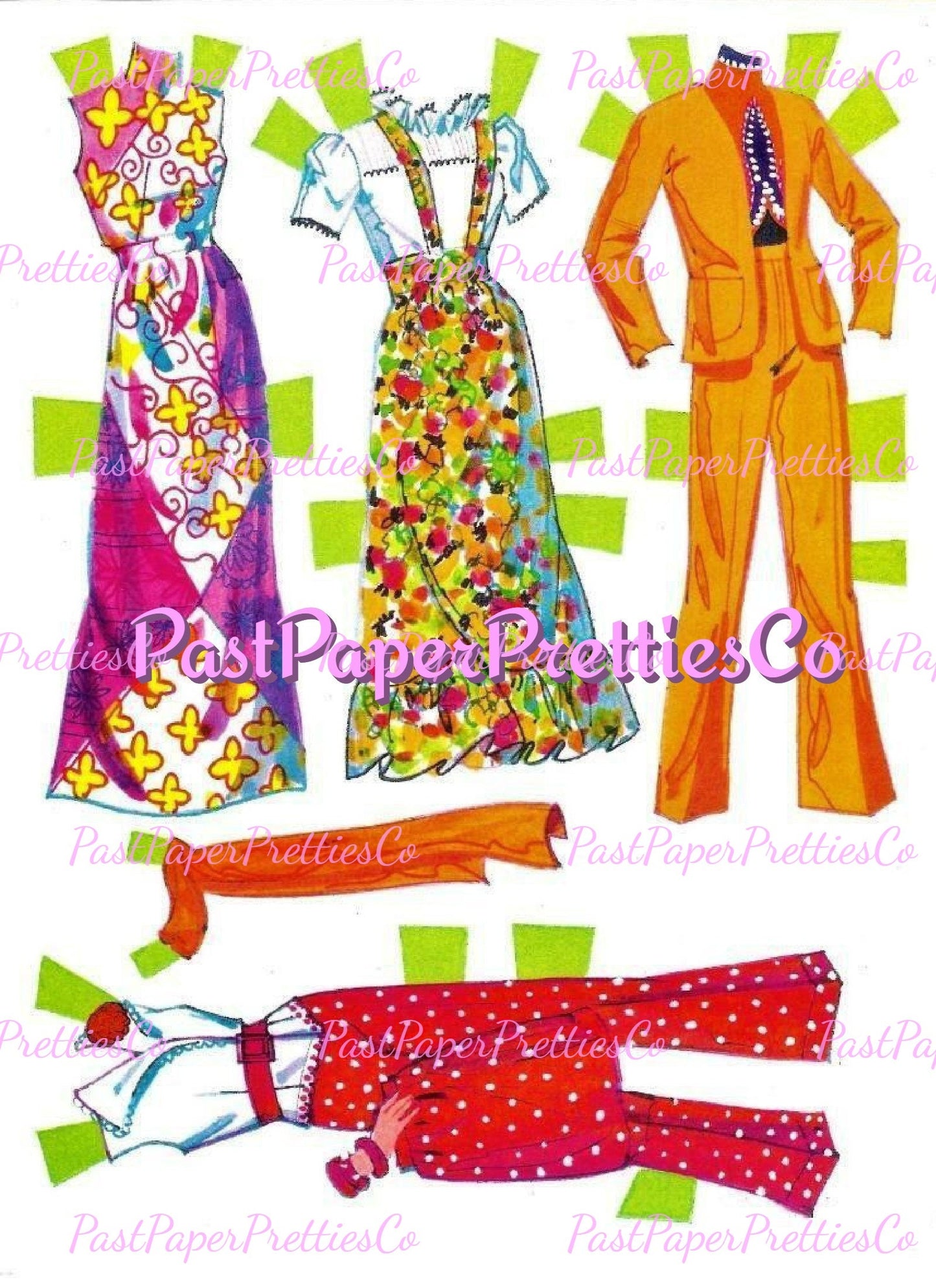 Vintage Paper Dolls Barbie's Friendship and Ken 1973 Printable PDF Instant Digital Download Retro 70s Fashions Clipart Z1