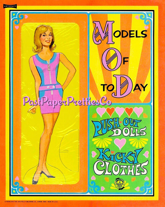 Vintage Paper Dolls Wanted Models of Today 1968 Mod Boho Hippie Groovy Fashions Printable PDF Instant Digital Download Retro Clip Art