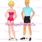 Vintage Paper Dolls Classic Barbie and Ken 1962 TEN Page Wardrobe Printable PDF Instant Digital Download Toy Fashion Dolls Z1