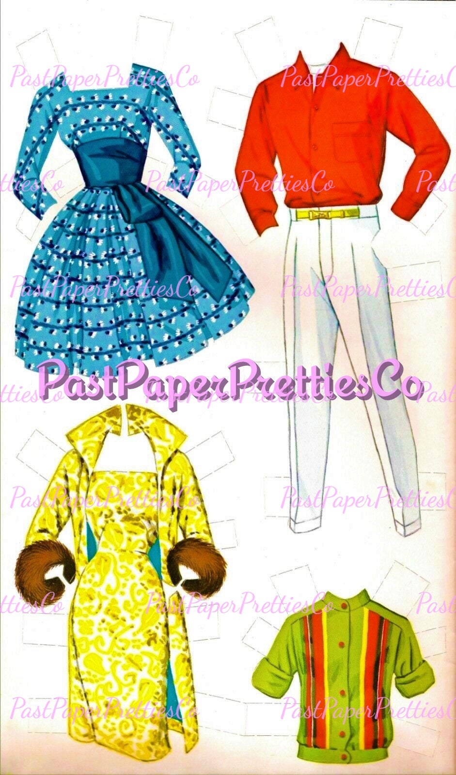 Vintage Paper Dolls Classic Barbie and Ken 1962 TEN Page Wardrobe Printable PDF Instant Digital Download Toy Fashion Dolls Z1