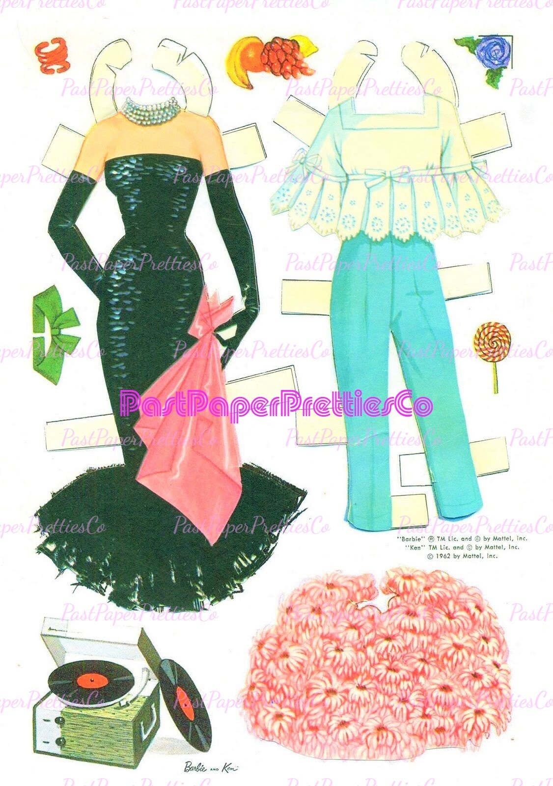 Vintage Paper Dolls Classic Barbie and Ken Cut-Outs 1962 TWENTY Page Wardrobe Printable PDF Instant Digital Download Toy Fashion Doll Z1