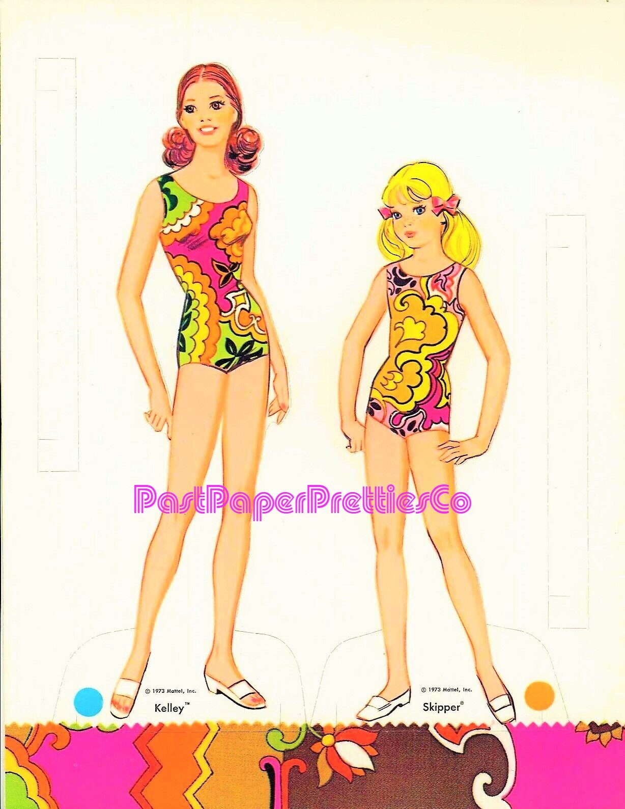 Vintage Paper Dolls Quick Curl Barbie 1973 Printable PDF Instant Digital Download Toy Fashion Doll and Hairdos Clipart Z1