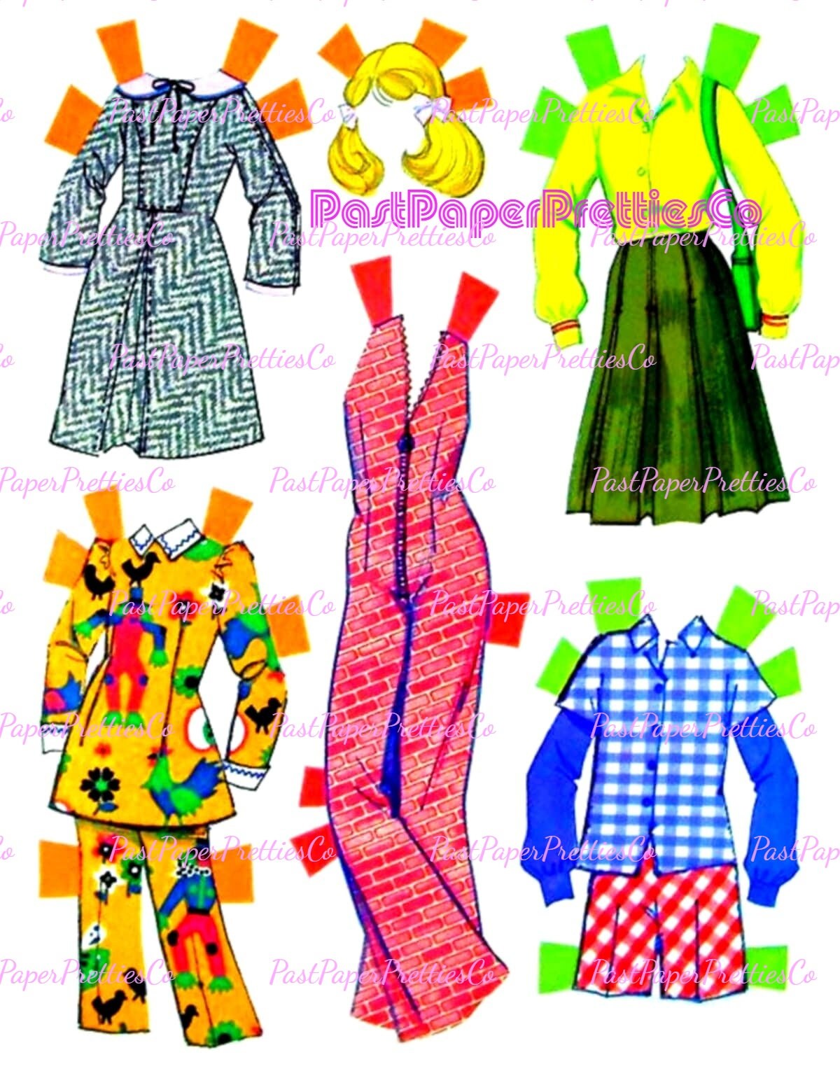 Vintage Paper Dolls Quick Curl Barbie 1973 Printable PDF Instant Digital Download Toy Fashion Doll and Hairdos Clipart Z1