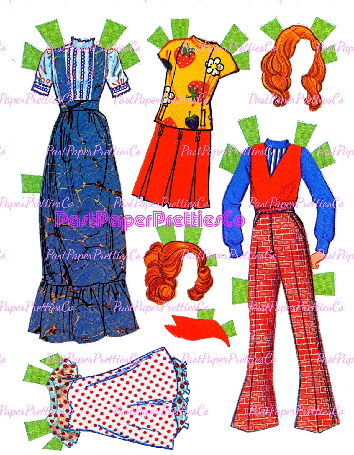 Vintage Paper Dolls Quick Curl Barbie 1973 Printable PDF Instant Digital Download Toy Fashion Doll and Hairdos Clipart Z1