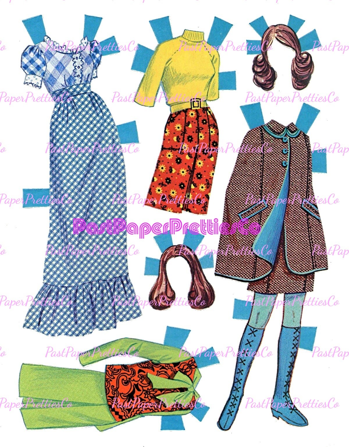 Vintage Paper Dolls Quick Curl Barbie 1973 Printable PDF Instant Digital Download Toy Fashion Doll and Hairdos Clipart Z1