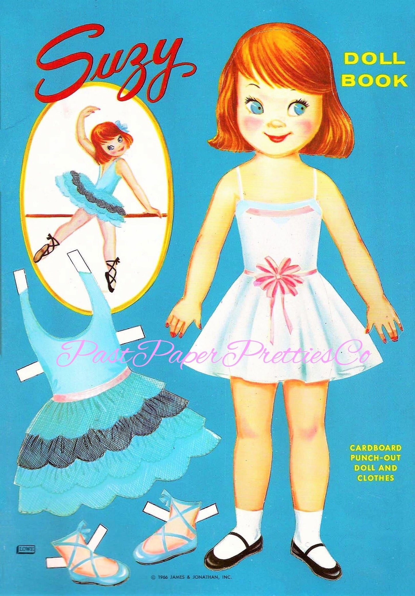 Vintage Paper Dolls Suzy Doll Book 1966 Printable PDF Instant Digital Download Cute Kitsch Little Red Haired Girl Pretty Outfits Clip Art