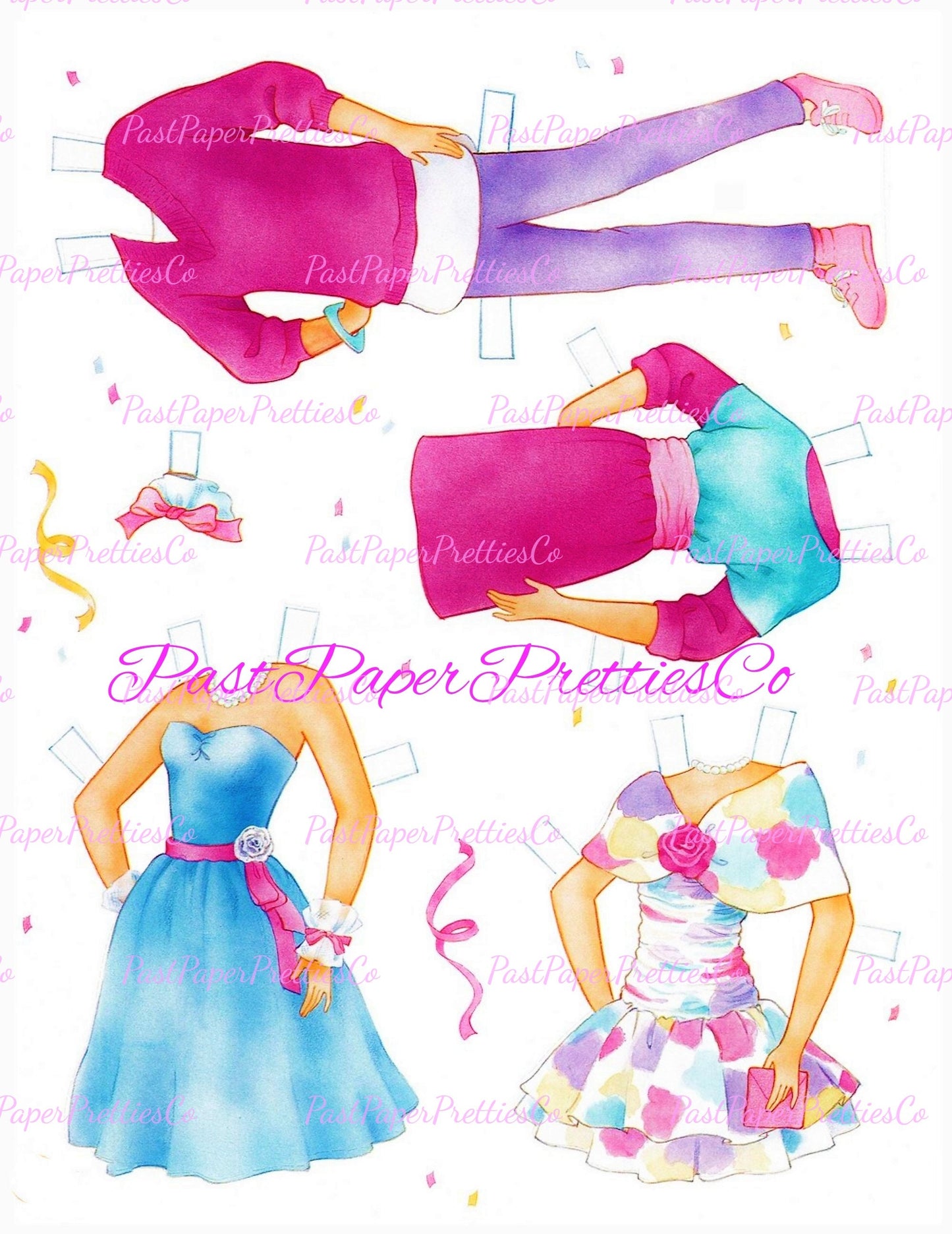 Vintage Paper Dolls Maxie 1989 Printable PDF Instant Digital Download Retro Childhood Toy Fashion Doll Z1