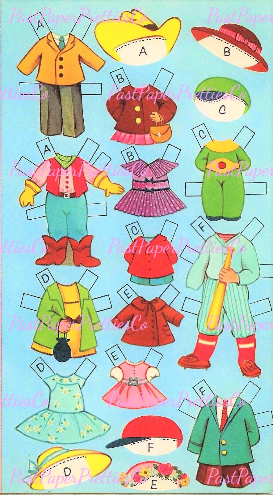 Vintage Paper Dolls A Dozen Cousins 12 Cute Stand Up Dolls circa 1960 Printable Instant Digital Download JPEG PDF